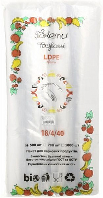 Пакеты с фальцами 18/4/40 500 шт.