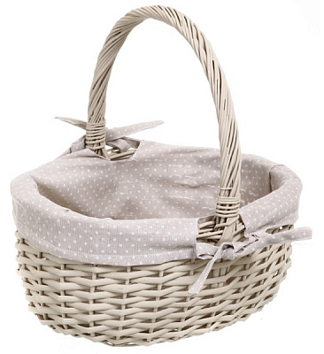 Кошик плетений з текстилем 34x27x16/34 см TC23-2-2