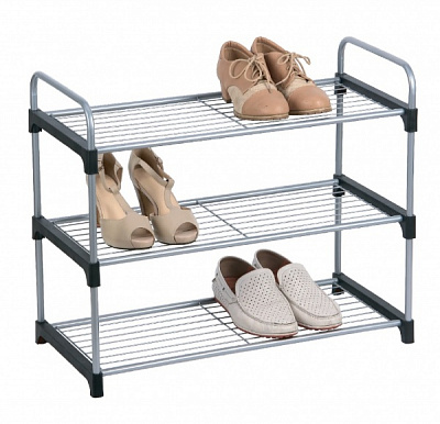 Полка для обуви 3 уровня 300x630x530 мм / серый 