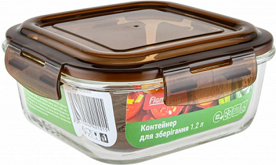 Контейнер для зберігання Original Square 1200 мл коричневий Flamberg Smart Kitchen