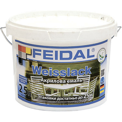Емаль Feidal акрилова Weisslack база під тонування шовковистий глянець 2,5л
