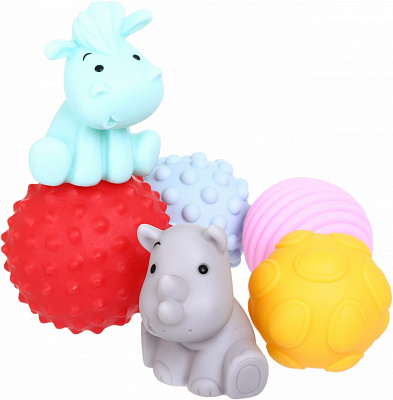 Набор игрушек для купания Jia Cheng мячики/фигурки текстурные красочные OTG0975521