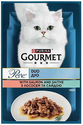 Корм Gourmet Perle С лососем и сайдой в подливке 85 г