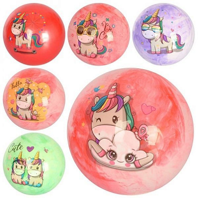 Мяч Единорог (6 видов) в ассортименте 23 см MS 2601