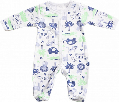 Комбинезон ясельный унисекс GABBI KB-23-1 зоопарк р.68 белый с рисунком 13638 