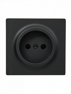 Розетка побутова без заземлення Lezard LETO IP20 антрацит 752-4200-121B