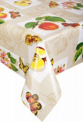 Скатерть Лайт 4731420а12 130x120 см бежевый с рисунком УкрСкат 
