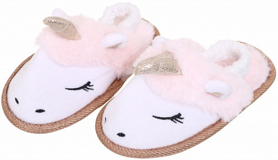 Тапочки детские Единорог р.24/25 бело-красный KD-1 