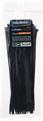 Стяжка для кабеля HausMark 4,5х300 мм 100 шт. черный