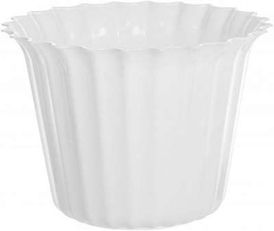 Горщик пластиковий Тарлев Астра круглий 6л білий (А20)