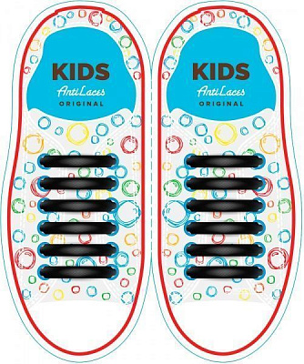 Шнурки силиконовые AntiLaces Classic KB38 черный 