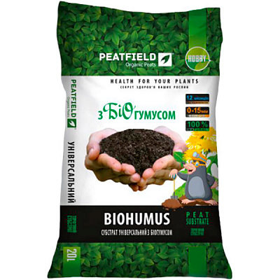 Субстрат торфяной PEATFIELD универсальный с биогумусом