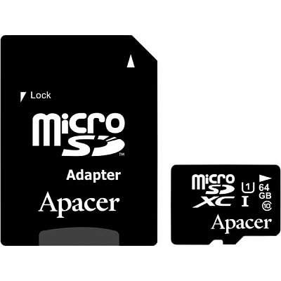 Карта пам'яті Apacer microSDXC 64 ГБ Class 10 (AP64GMCSX10U1-R)