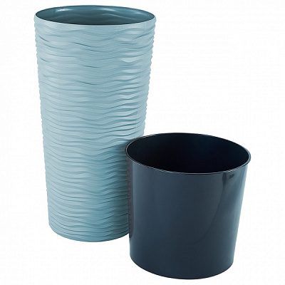 Горшок Алеана Фьюжн d 16,0х30,0 см круглый 2 л сизо-голубой (115045) 
