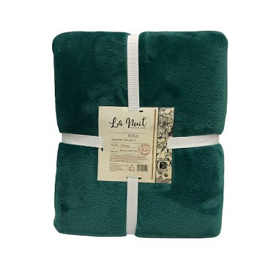 Плед Solid Teal Green 160x200 см зелений La Nuit