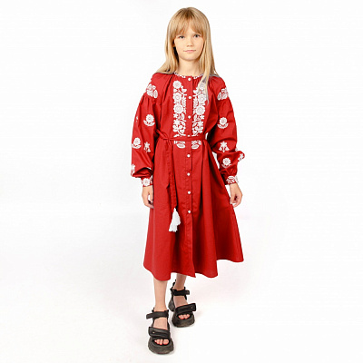 Платье Эдельвика р.134 красный 402-23/00