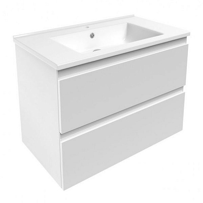 Тумба подвесная Loreta 800 f3219W белая с умывальником
