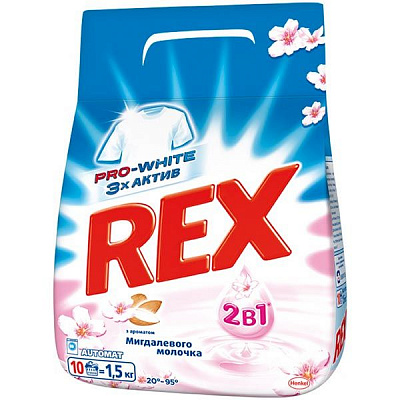 Пральний порошок Rex Мигдалеве Молочко 1.5 кг