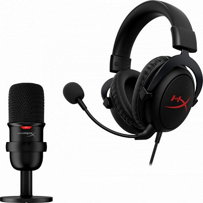 Гарнітура ігрова HyperX Streamer Starter Pack + мікрофон HyperX Solocast black (HBNDL0001)