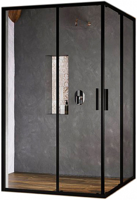 Боковая стенка Ravak Blix Slim BLSRV2K-120 черный+transparent X1XMG0300Z1