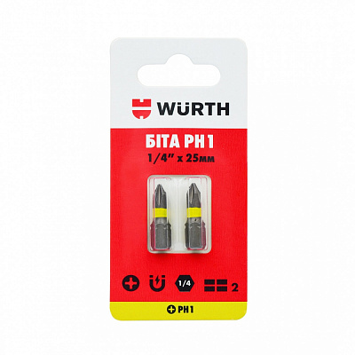 Біта WURTH PH1х25 мм 1/4