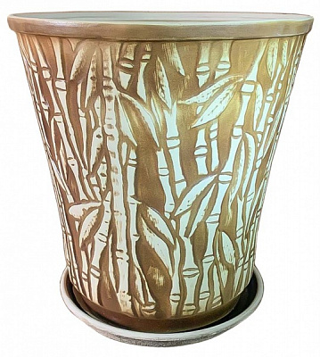 Вазон керамічний Наша Кераміка Бамбук круглий 14 л коричневий