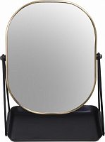 Зеркало косметическое прямоугольное с металлической подставкой 18x22.5 см черный 