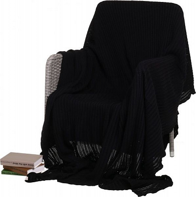 Плед Cotton 200x220 см черный La Nuit 