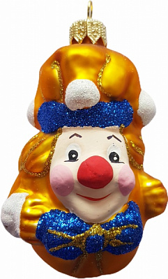Елочная игрушка Юріта Клоун золотой 9,6 см 1098M