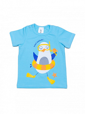 Футболка унисекс Luna Kids Чайка р.92 голубой 0041 