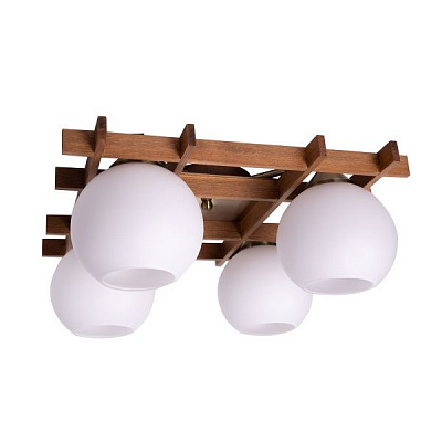 Люстра стельова Altalusse 4x40 Вт E27 антична бронза/горіх INL-3089C-04