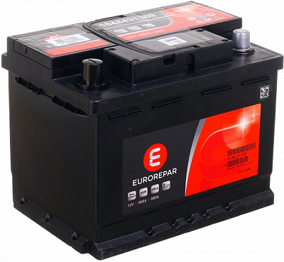 Аккумулятор автомобильный EUROREPAR 60Ah 680A 12V 1648431380 «+» справа (1648431380)