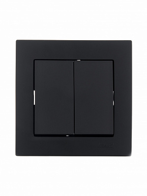 Вимикач двоклавішний Lezard Vesna без підсвітки антрацит 742-4288-101