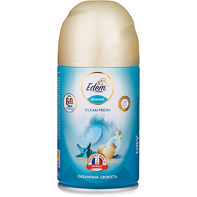 Сменный баллон для автоматического освежителя воздуха Edem home Океаническая свежесть 260 мл
