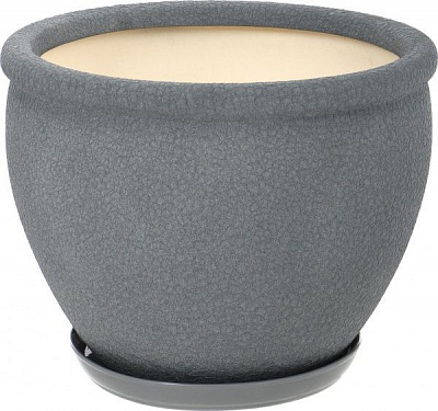 Горшок керамический Ориана-Запорожкерамика Вьетнам №1 шелк круглый 18л серый (011-1-096) 