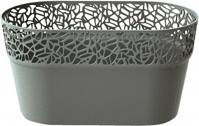 Кашпо пластиковое Prosperplast Naturo овальный 6л серый (78988-405) 