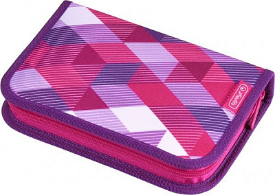 Пенал 31 предмет Cubes Pink 50020973 Herlitz розовый