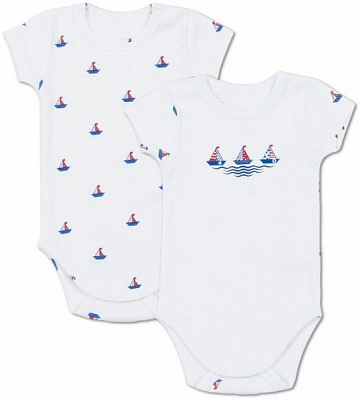 Комбінезон Фламінго 2 шт. р.68 біло-синій 642-222-26