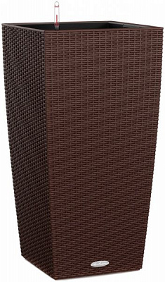 Вазон пластиковый Lechuza Cubico Cottage 30 квадратный 50,1л коричневый (15225) 