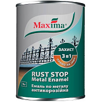 Эмаль Maxima антикоррозийная 3 в 1 молотковая темно-коричневый глянец 0,75л