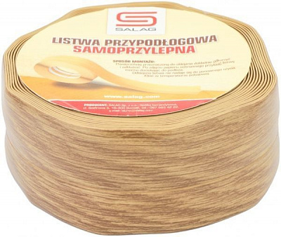 Плинтус самоклеющийся Salag дуб светлый 30х20х5000 мм 