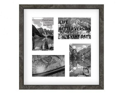 Фоторамка с паспарту SvitArt FKP-4-1913-3A 10x15 см гранитный серый 