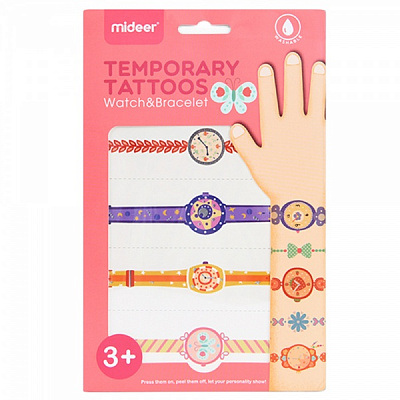 Набір наклейок-татуювань Mideer годинник і браслети для дівчинки MD4102