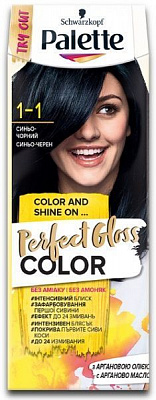 Фарба для волосся Palette Perfect Gloss Color з аргановою олією 1-1 синьо-чорний 70 мл