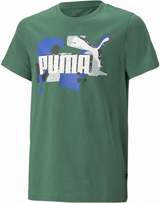 Футболка Puma ESS+ STREET ART LOGO TEE B 67327437 р.140 зелений
