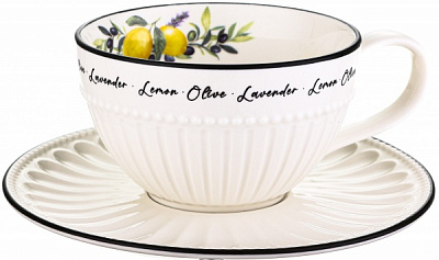 Чашка с блюдцем Lemons 250 мл Fiora