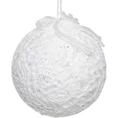 Шарик новогодний Ажурный бант SDA144080W 80 мм