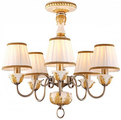 Люстра підвісна Arte Lamp Benessere 5xE14 біло-золотистий A9570PL-5WG