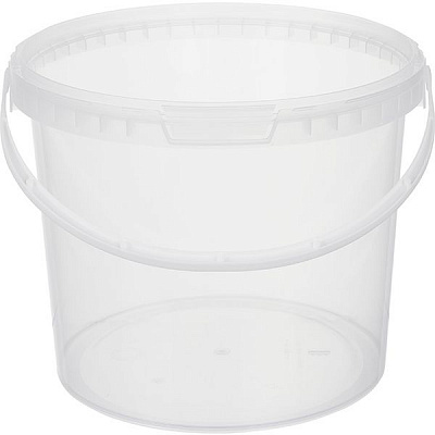 Ведро без крышки прозрачное круглое 5 л 