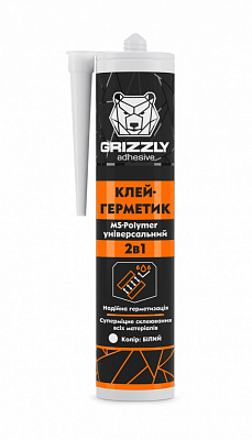 Клей-герметик Grizzly на основе MS-полимеров 280мл белый